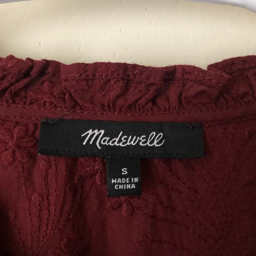 Madewell Floral Embroidered Eyelet Long Sleeve Top - Picture 8 of 9